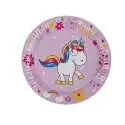 Assiettes ronde en carton licorne (lot de 8)