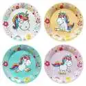 Assiettes ronde en carton licorne (lot de 8)