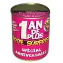 Boite de conserve cadeau surprise sexy 1 an de plus pour femme