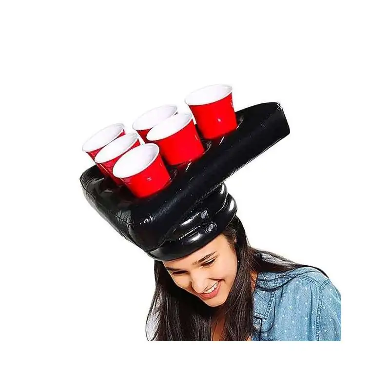 2 chapeaux Gonflables jeu Beer Pong avec Gobelets et Balles - Totalcadeau