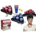 2 chapeaux Gonflables jeu Beer Pong avec Gobelets et Balles