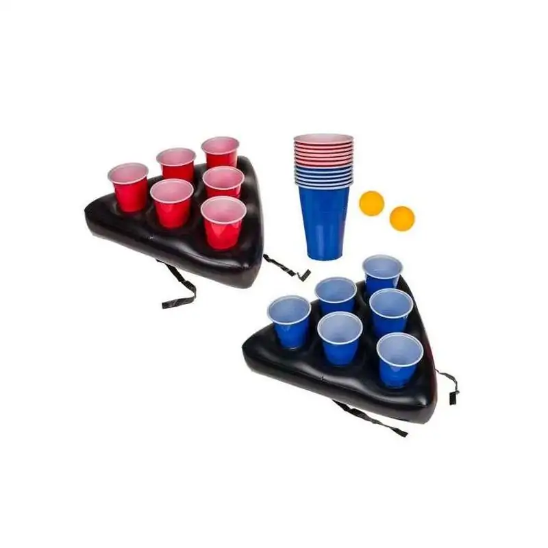 2 chapeaux Gonflables jeu Beer Pong avec Gobelets et Balles