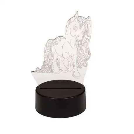 Veilleuse licorne effet 3D lampe avec changement de couleur