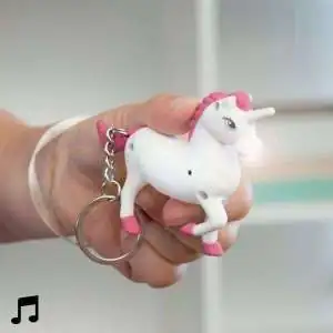 Porte-clés licorne son et lumière LED