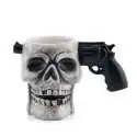 Tasse tête de mort Mug anse pistolet en céramique