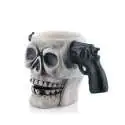 Tasse tête de mort Mug anse pistolet en céramique
