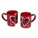 2 Mug cœurs romantiques imbriqués tasses coeurs rouges