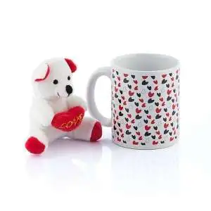 Tasse coeurs avec ours en peluche love Mug