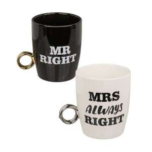 Tasses bague Mr Right et Mrs Always Right Mug anneau