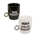 Tasses bague Mr Right et Mrs Always Right Mug anneau