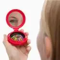 Miroir de poche avec brosse à cheveux de voyage