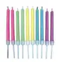 Bougies multicolores à Flammes Colorées ( 10 pièces)