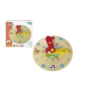 Horloge éducative avec animaux et grandes aiguilles montessori