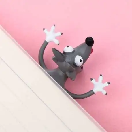 Marque-page en forme de loup 3D animal humoristique et drole