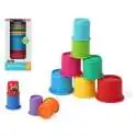 Gobelets colorés pour jeu de construction montessori