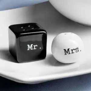 Duo sel poivre Mr. et Mrs. Saliere et poivriere mariage