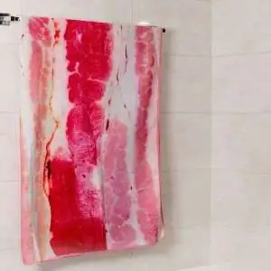 Serviette de plage et de bain bacon en microfibre