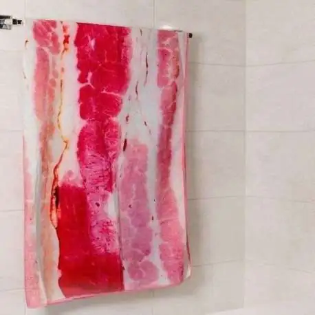 Serviette de plage et de bain bacon en microfibre