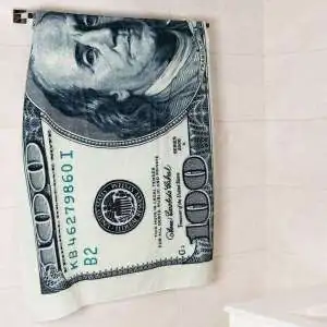 Serviette de bain et plage billet de 100 dollars en microfibre