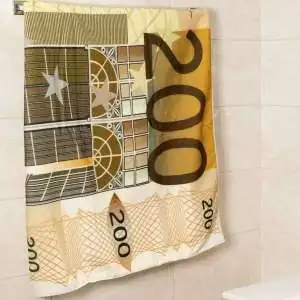 Serviette de bain et plage billet de banque 200 € euros