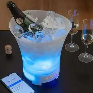 Seau à glace 3 en 1 haut-parleur Bluetooth et lumière LED