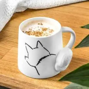 Mug chien queue en relief 3D Tasse animal