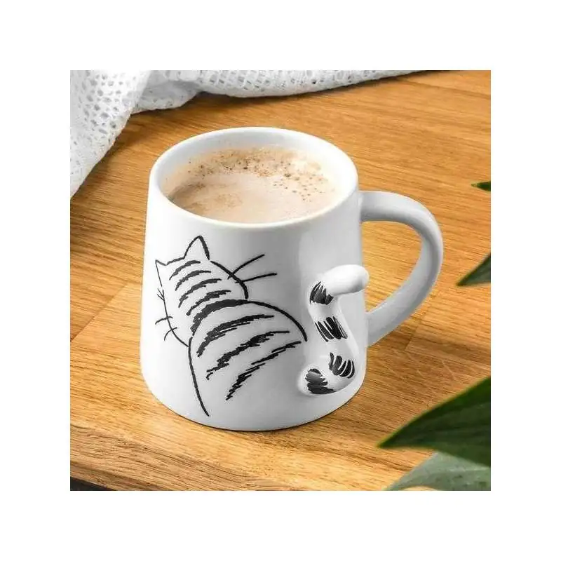 Mug original en forme de chat blanc en céramique avec oreilles 3D sur Rapid  Cadeau