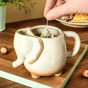 Mug éléphant avec porte sachet à thé en porcelaine 500 ml