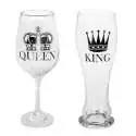 Duo de verres King et queen - Verre à bière et verre à vin