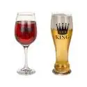 Duo de verres King et queen - Verre à bière et verre à vin