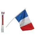 Drapeau de la France 30 x 45 cm avec baton 60 cm