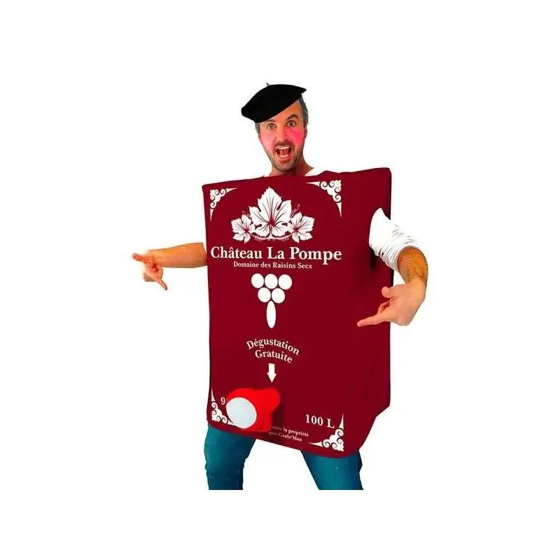 Déguisement cubi de vin rouge pour homme Costume humoristique