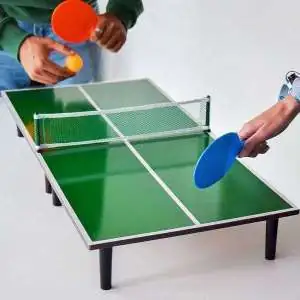 Jeu miniature avec Table de ping pong 2 raquettes, filet et 4 balles