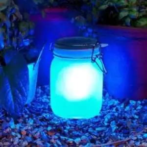Jar bocal solaire 2 couleurs d'éclairage bleu ou jaune