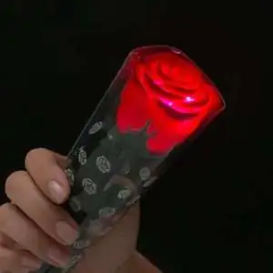 Rose plante artificielle lumineuse à lumières LED couleur changeante