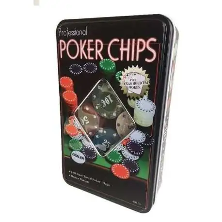 Coffret boite de jeton poker avec 100 jetons de poker 1 jeton dealer