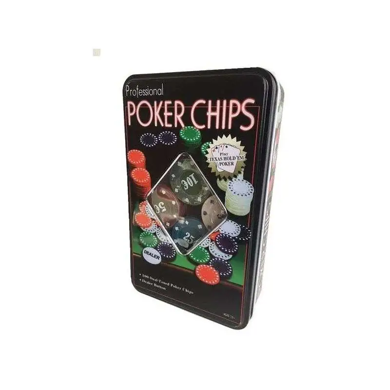 Coffret boite de jeton poker avec 100 jetons de poker 1 jeton dealer -  Totalcadeau