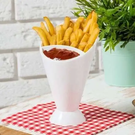 Assiette cône 2 en 1 à Frites porte-frites cornet avec coupelle