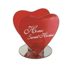 Photophore bougeoir coeur pour bougie chauffe-plat home sweet home