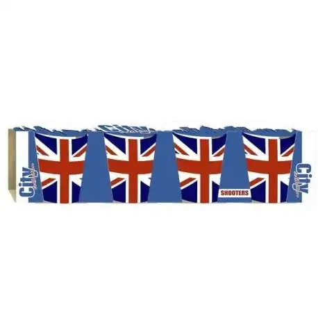 4 Verres à shot UK - Shooter drapeau Royaume-Uni Angleterre