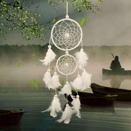 Attrape Rêve Plumes Blanches Capteur De Reve Dream catcher