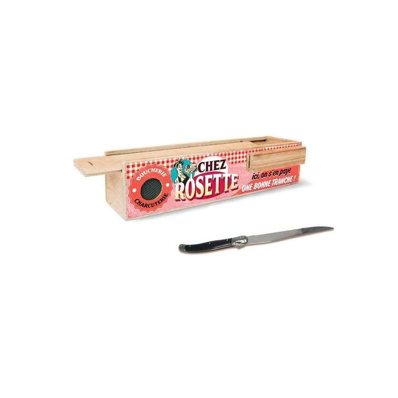 Boîte de Rangement Spéciale Saucisson avec Couteau - Chez Rosette! -  Totalcadeau