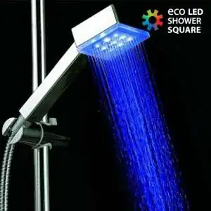 Pommeau de douche carrée avec LEDS intégrées lumineux