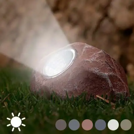 Lampe à énergie solaire en forme de pierre