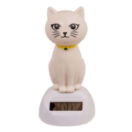 Figurine Solaire Chat: Hoche la Tête - Déco Animée Amusante et Écologique