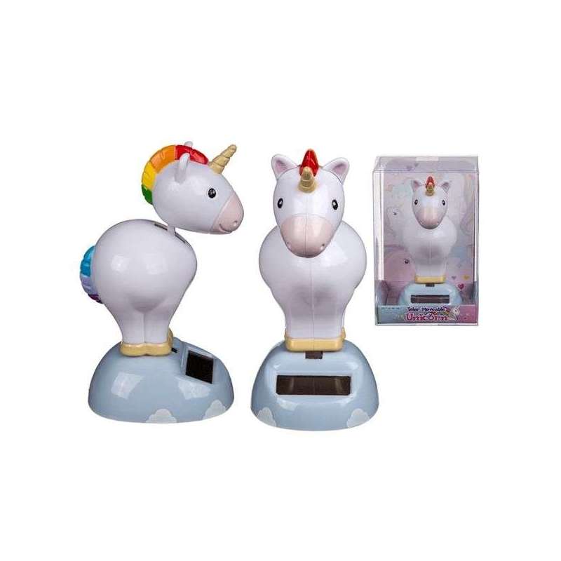 Figurine Solaire Licorne: Hoche la Tête - Décoration Animée