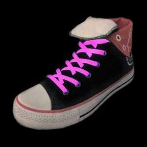 Paire de lacets roses fluorescent pour chaussures